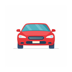 Fototapeta premium Flat design illustration of a red car front view