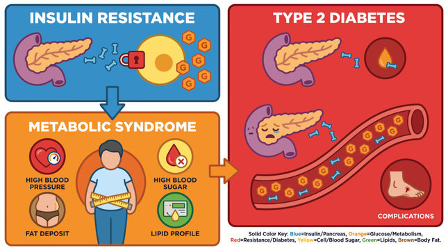 Type 2 Diabetes Insulin Resistance Metabolic Syndrome Infographic