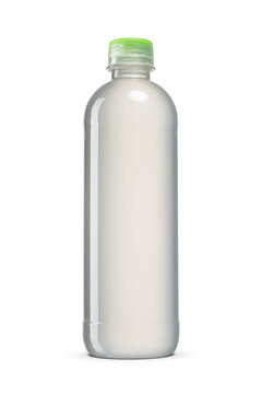 Plastic bottle of isotonic drink, sports energy drink isolated. Transparent PNG image.