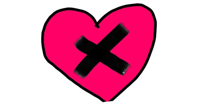 Neo Expressionist Pink Heart Symbolizing Heartbreak Anti Love Concept