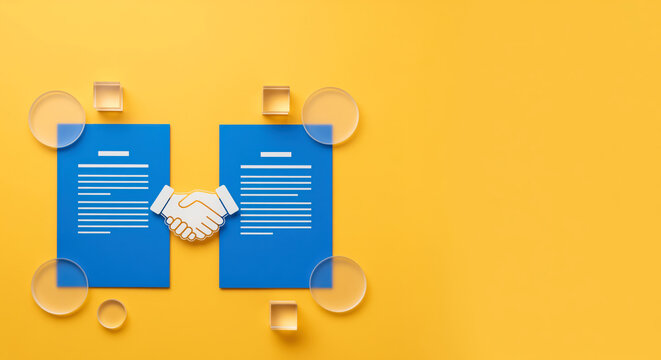 Commercial partnership settlement document layout allocates comprehensive text alignment field to present corporate merger negotiation status or official b2b procurement contract terms