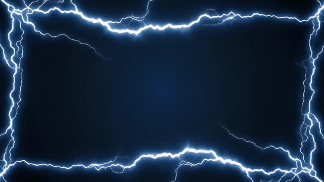 Glowing Blue Lightning Arc Frame Border Motion Background