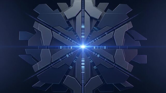 Geometric Abstract Dark Metallic Symmetrical Starburst Design