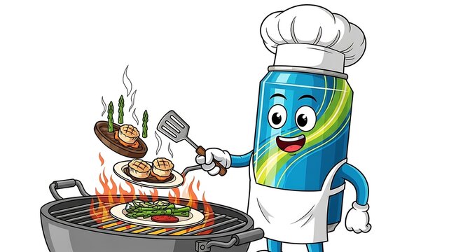 Happy robot serving festive holiday meal.