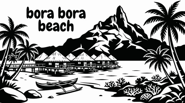 bora bora beach famous coastline ocean travel destination tourism scenic landscape tropical waterfront paradise world landmark turquoise lagoon tropical island paradise