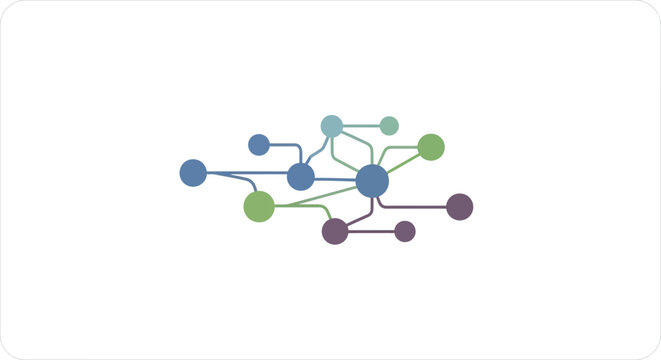 Network diagram with connected nodes vector illustration on white background