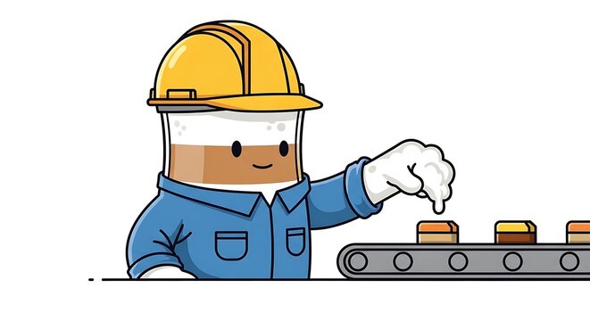 Construction worker in safety gear operating mini excavator.