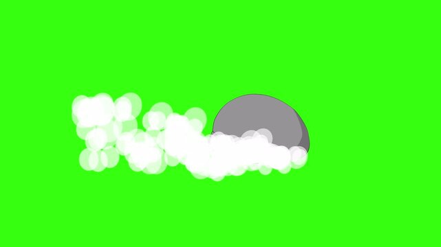 animated video of shifting rocks with dust effects on green screen, looping two-dimensional animated video