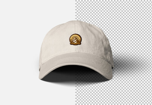 Fully Editable Blank Cap Mockup Isolated on White with Shadows
