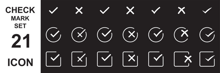 Set of approved check sign, icons of approval check ,set of tick mark icon, set of ticks icon, set of tick, quality sign, quality check, quality check © Hike Studio 6