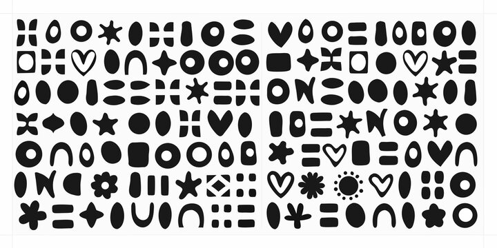 Collection Of Hand drawn Doodle Shapes Black And White Vector Illustration