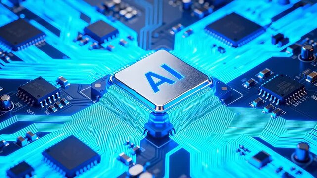 AI chip on circuit board