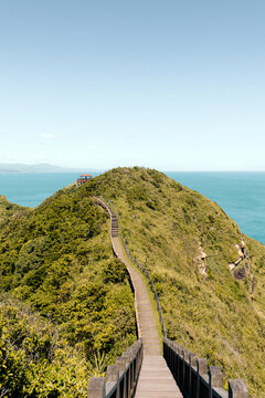Bitou Cape Hiking Trail and Coastal Ridge Overlooking the Pacific Ocean in New Taipei City, Taiwan
