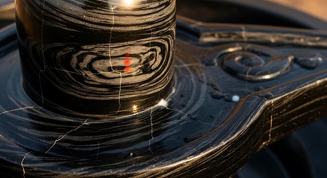 Shiva Lingam stone symbol for Hindu religious worship and meditation