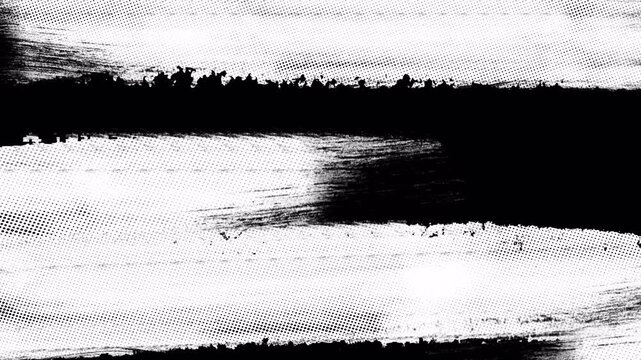 Paint Splash Brush Transition Black and White Halftone Animation 4K