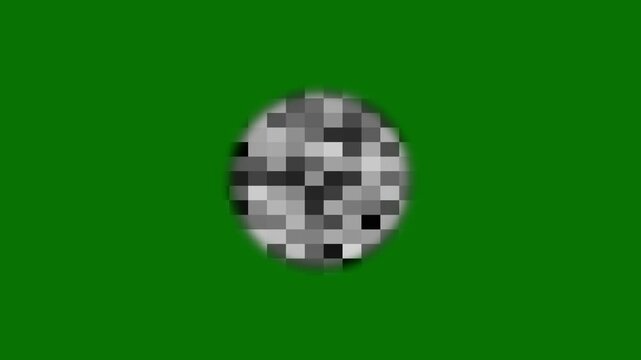 Grayscale Pixelated Censor Bar Animation for Privacy and Content Masking, Circular Pixelated Censored Blur Shape on Chroma Key, redacted content, andTransparent green Screen background. 4k video