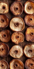 Fototapeta premium Delicious and Nutritious Dehydrated Pumpkin Chips with Colorful Squash Slices for Healthy Snacking