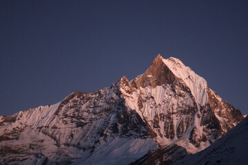 Naklejka premium mountain peak at sunset