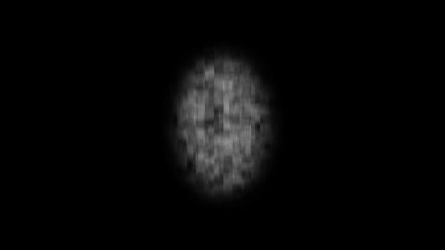 Pixelated black and white circular mosaic grid on censorship effect isolated on Transparent black Screen Background, Censored animation pixelated blur privacy restricted content and video editing. 4k