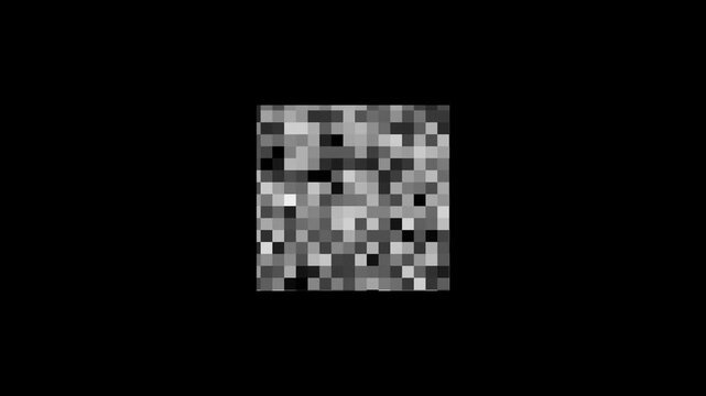 Pixelated Censored Mosaic Block for Privacy, Mosaic Blur Censored Pixel Animation with Black and White Square Shifting Pattern on Transparent black Screen Background, Privacy Masking. 4k