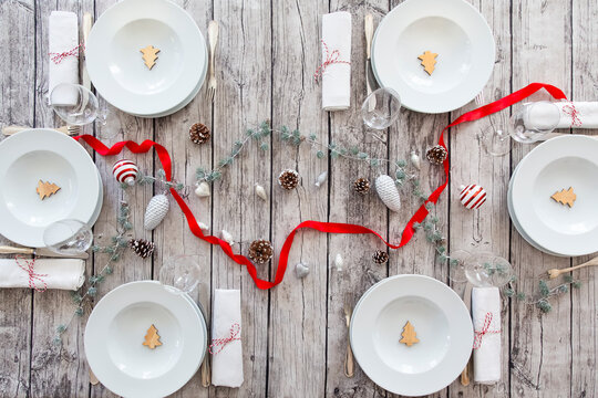 Laid table with Christmas decoration