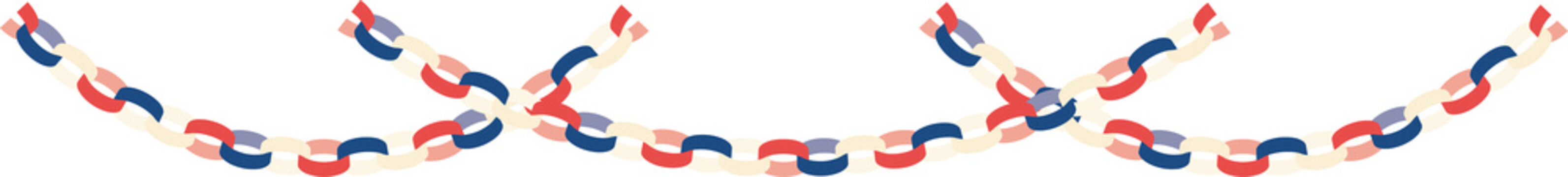 トリコロールカラーのペーパーチェーンガーランドセット｜Tricolor Paper Chain Garland Set