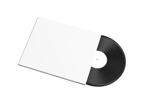Blank White Realistic Front View Vinyl Record Album Cover Isolated Mockup 3D Rendering