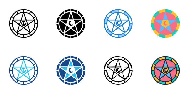 Zodiac fortune icons set multiple style collection. Editable stroke 
