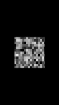 Animated 'CENSORED' Pixelated Block effect for bleeps, digital glitch square mosaic transition effect, phone Screen  mosaic blur censored animation on Transparent black Screen background. 4k video