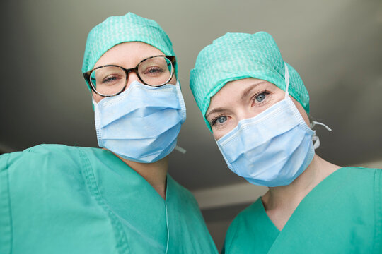 Portrait of two women in scrubs