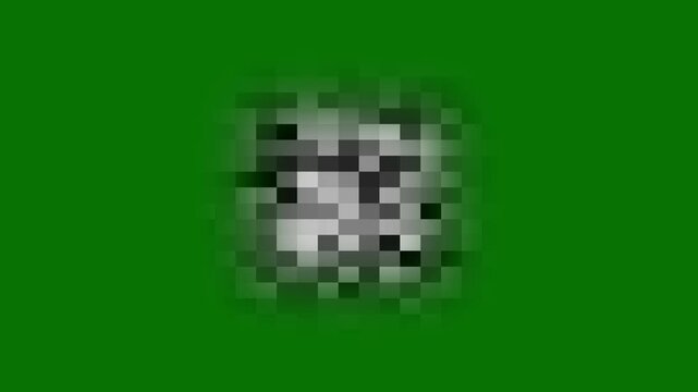 Blur censored circular animation green screen pixelated block effect for bleeps on transparent backgroun, Censored Pixel Animation with Black and White, redacted content, and video editing. 4k video