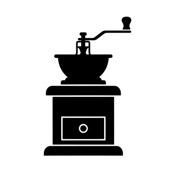 Vintage manual coffee grinder with classic design for home use and brewing aromatic coffee at any time of the day