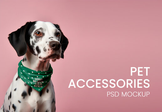 Dalmatian Dog Bandana Mockup PSD