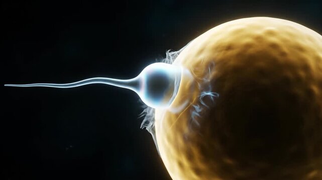 3D Animation: Sperm Fertilizing Human Egg - Close-Up Reproductive Biology