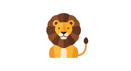 Stylized lion character with dark brown mane © fajri