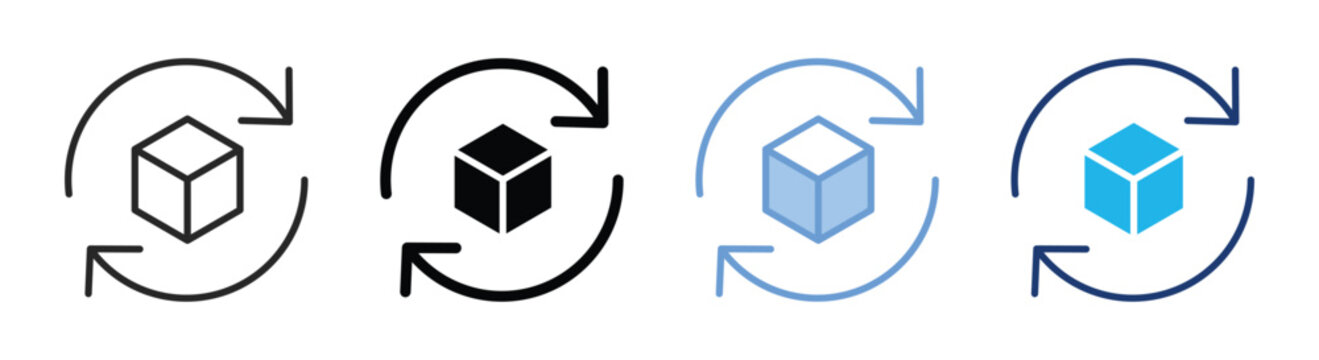Return icon set multiple style collection