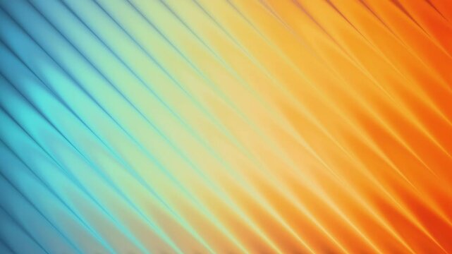 Abstract background with diagonal wavy lines in a gradient of blue, yellow, and orange colors