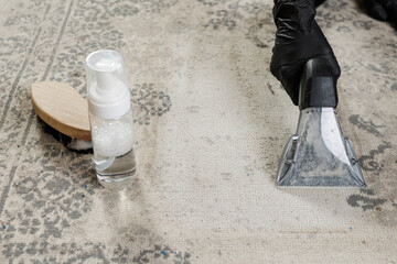 Fototapeta premium Professional Carpet and Upholstery Cleaning Tools in Action