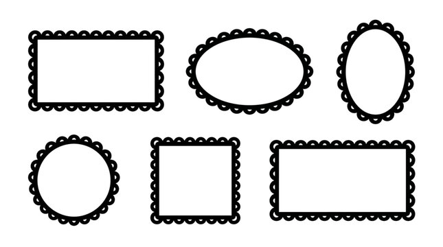 Decorative Scalloped Border Frame Set for Labels and Stickers
