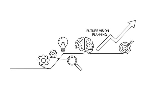 Innovative Business Growth Strategy Concept with Analytical and Creative Elements for Long-Term Success