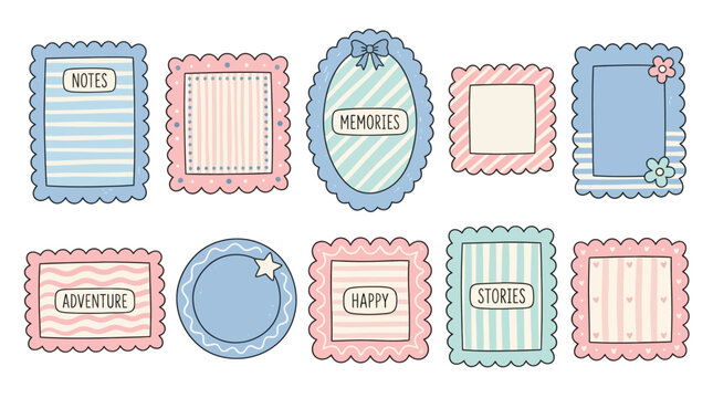 Pastel Scrapbook Labels and Frames for Journaling and Memory Keeping
