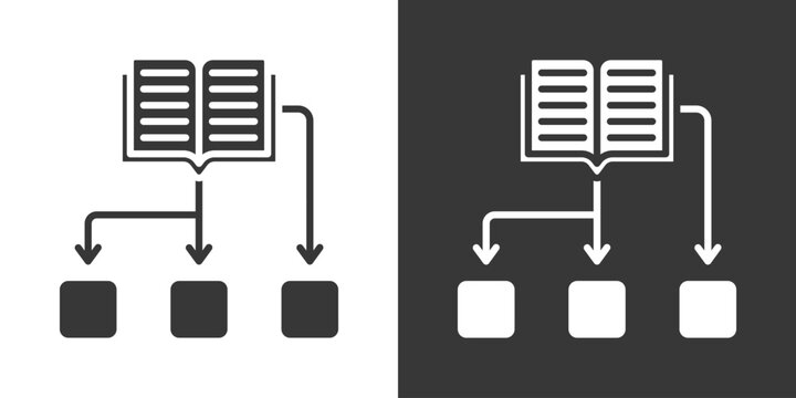Adaptive Learning Icon Set Vector Collection Isolated In Black And White
