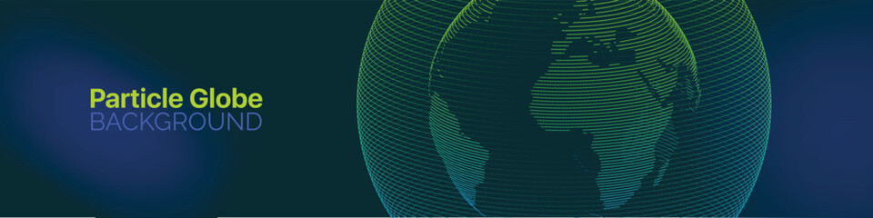 Fototapeta premium Minimal futuristic design with particle globe and glowing blue dots
