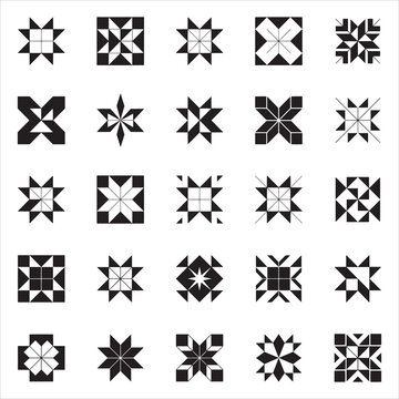  Quilt Block SVG Bundle Geometric Barn Star Silhouette