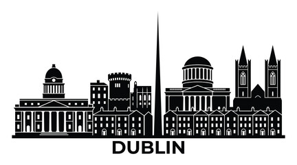 Dublin Ireland city skyline vector illustration © VectEdge