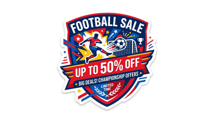 Naklejka premium Football sale discount banner graphic.
