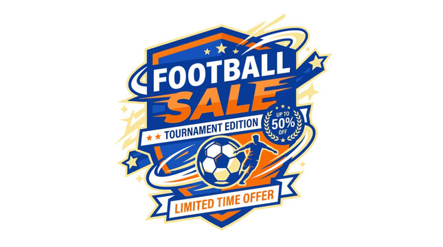Football sale tournament edition logo.
