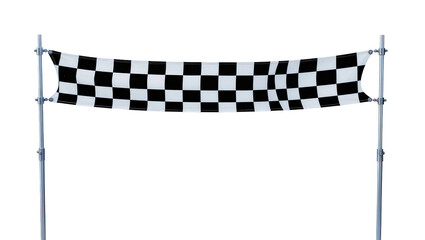 Naklejka na ściany i meble Checkered racing flag on metal poles