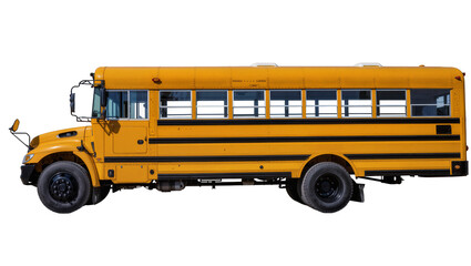 Yellow school bus with black stripes and windows © Isabel