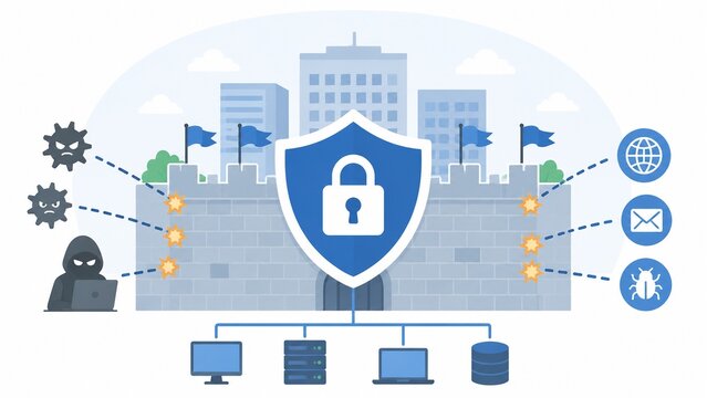 サイバー攻撃から企業データとネットワークを守るセキュリティ防御システム